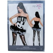 Fever Women's Black / White Skeleton Costume Costumes - S