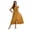 Mustard, variant on Women's Ruffled Surplice Tie Waist Midi Dress with Slit 100% Polyester Fabric Perfect for Parties and Everyday
