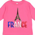 thumbnail image 4 of Inktastic France Eiffel Tower Flag in Text Boys or Girls Long Sleeve Toddler T-Shirt, 4 of 5