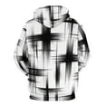 thumbnail image 4 of Black White Abstract Crisscross Lines Oversized Hoodies For Woman Pullover With Pocket Comfortable Fation Pullover Hoodie S-5XL, 4 of 4