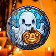 thumbnail image 5 of Halloween Stained Glass Suncatcher, Cute Ghost Pumpkin Window Hanging Decoration, Acrylic Window Hanging Fall Ornaments, for Kitchen Room Garden Office Halloween Decor Housewarming Gift Supplies, 5 of 5
