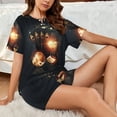 thumbnail image 6 of Kdxio Creative Poker Print Pajamas Sets for Women Short-Sleeved Pjs with Lounge Shorts Two Piece Sleepwear S-4XL, 6 of 8
