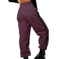 thumbnail image 4 of Audhol Comfy Sweatpants Women, Women's Fashionable Casual Thin High Waist Loose Sports Pants Comfortable High Waist Jogging Trousers with Pocket Casual Sweatpants Thin Sweatpants Women Wine XL, 4 of 6