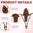thumbnail image 3 of 2Pcs Silicone Peaked Cowboy Hat Wine Stopper, Reusable Fun Wine Stoppers Airtight Leak-proof Bottle Plug Novelty Beer Beverage Glass Bottle Stopper for Bar Holiday Party, Coffee, 3 of 7