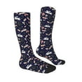 thumbnail image 3 of Fotbe Retro Rabbit Flower print Women's Men's Novelty Crew Socks Cotton Socks Knee High Socks for Walking,Running,Nurses,Pregnancy, 3 of 9