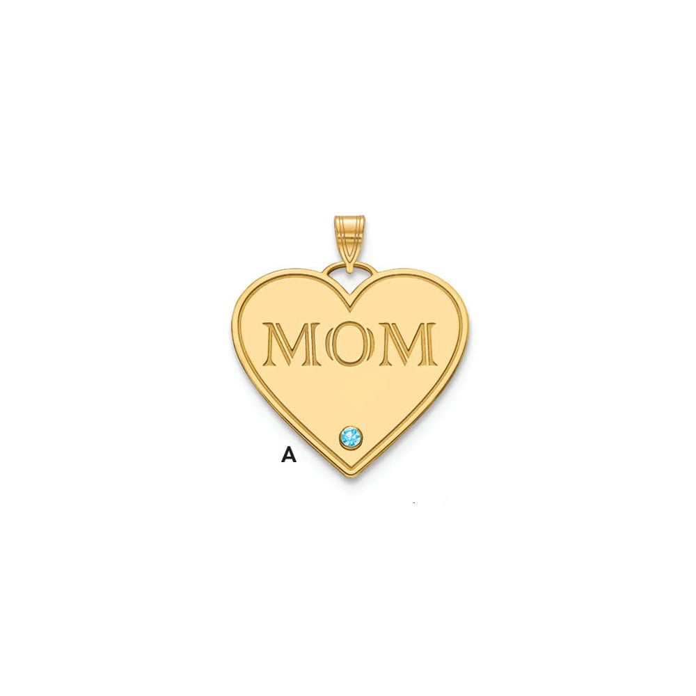 25mm Silver Yellow Plated Mom Charm