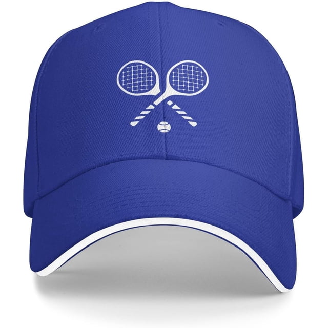 Tennis Racket Fashion Sandwich Dad Trucker Hat Adjustable Curved Visor Baseball Cap for Men Women