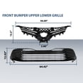 thumbnail image 5 of Black Front Bumper Upper Lower Grille Trim Fit for Toyota Camry LE XLE 2018-2020, 5 of 10