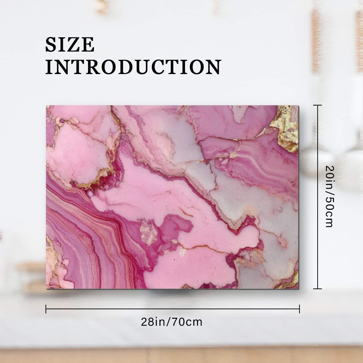 Pink Stove Top Covers, Abstract Marble Print Square Flat Stove Top Cover, Multi-functional Decorative Mat for Kitchen RV (28×20 Inch)