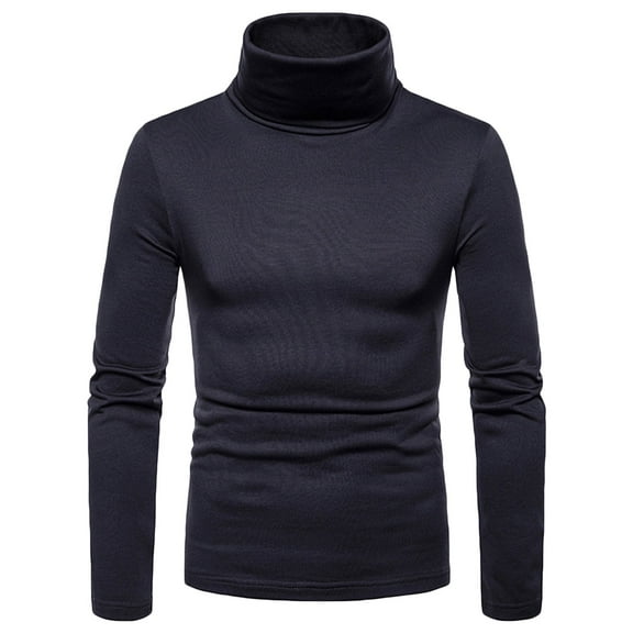 YYDGH Sweatshirt for Men Slim Fit Turtleneck Casual T Shirts Lightweight Basic Solid Color Cotton Pullovers Long Sleeve Baselayer