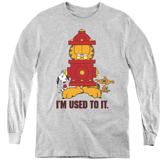 Garfield Im Used To It Youth Long Sleeve T-Shirt Athletic Heather