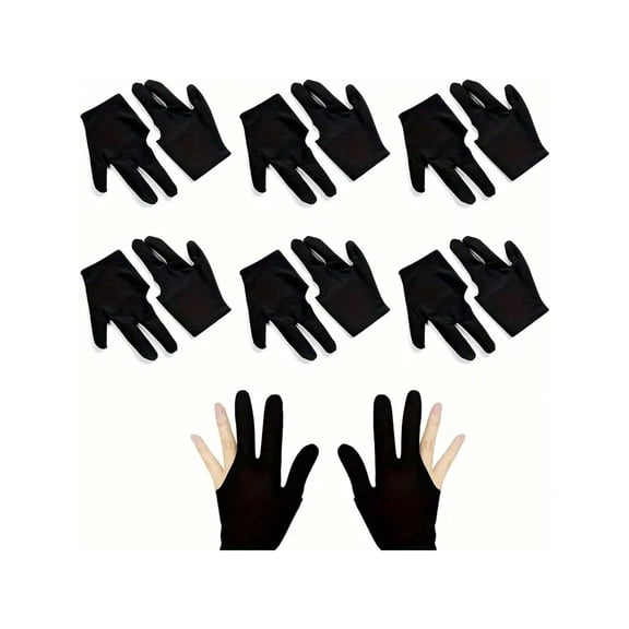 3 Pair Billiards Gloves 3 Fingers Billiard Gloves Slip Resistant Gloves For Left And Right Hand