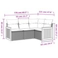 thumbnail image 2 of vidaXL 4 Piece Garden Sofa Set with Cushions Beige Poly Rattan, 2 of 5