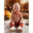 thumbnail image 5 of Cenuakty Toddler Boys Thanksgiving Outfits Striped Long Sleeve Sweatshirt and Pants, 5 of 9