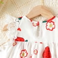 thumbnail image 6 of Ugoldhm Baby Girls Strawberry Print Lace Ruffle Sleeve Dress - Casual Summer A-Line Dress for Infants, 6 of 7