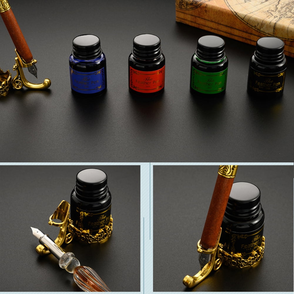 Niovtt Starry Sky Glass Fountain Dip Pen Stationery Ink Calligraphy Pen (Burning)