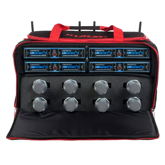 8 CHANNEL WIRELESS HANDHELD MICROPHONE SYSTEM IN A BAG