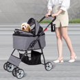 thumbnail image 4 of Cochecito de mascotas Yinane plegable con cesta de almacenamiento Carro para gatos ligero y resistente, 4 of 8