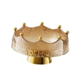 thumbnail image 4 of Frutero con pedestal, bandeja para servir, centro de mesa, cuenco decorativo, portátil y versátil. Marrón y dorado, 4 of 7