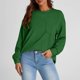thumbnail image 2 of Camisas bonitas,Blusa de manga larga para mujer, cuello redondo, corte holgado, color liso, largo normal para uso diario, sopatenor, 2 of 8