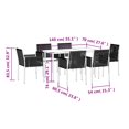 thumbnail image 2 of vidaXL Patio Dining Set Table and Chair with Cushions Poly Rattan and Steel, 2 of 8