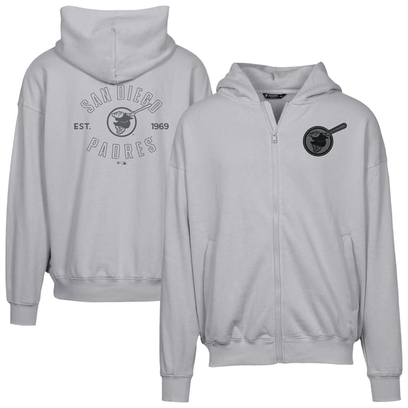 Men's Levelwear Gray San Diego Padres Uphill Abyssal Full-Zip Hoodie