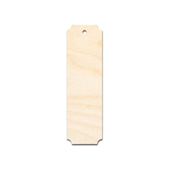 Unfinished Wood Rounded Notched Bookmark Shape | DIY Craft Cutout 4" / 1/8"