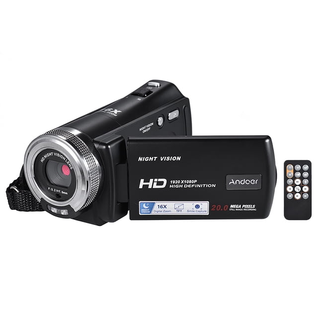 Andoer Cámara Digital V12 Full HD 1080P con Zoom 16X, Detección Facial y Función de Belleza, Ideal para Grabaciones Nocturnas y Portátil para Uso Doméstico.