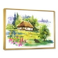 thumbnail image 3 of Designart 'Blossoming Greenlands And A Rural House' Traditional Framed Canvas Wall Art Print, 3 of 5