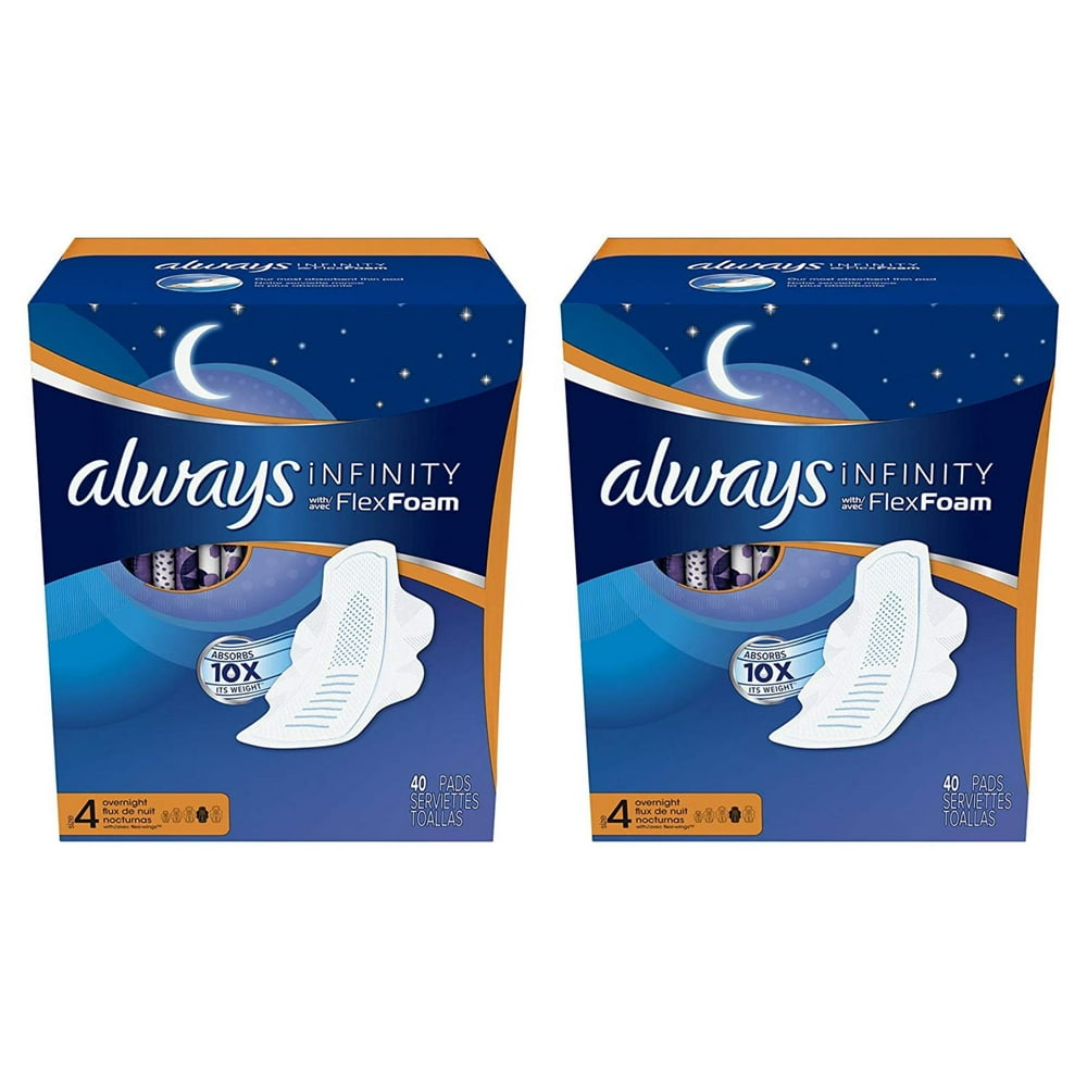 Size 4 Thin Night Time Pads with FlexiWings Flexible Wings and