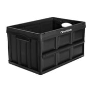CleverMade CleverCrate Stackable 46L Collapsible Storage Bins, Black (3-Pack)