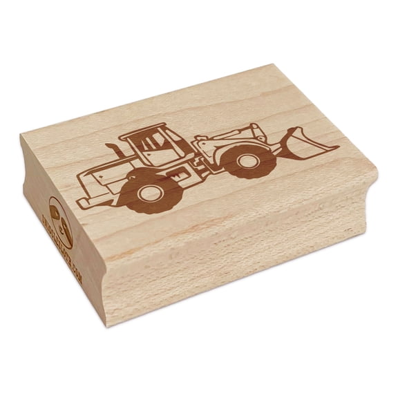 Bulldozer Construction Building Vehicle Rectangle Rubber Stamp Stamping Scrapbooking Crafting - Small 1.7in