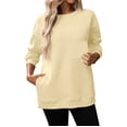 thumbnail image 2 of White Sweatshirt for Women's Casual Long Sleeve Crewneck Sweatshirt Soft Comfy Loose Fit Pullover Top for Everyday Wear Black Women Fall Clothes, 2 of 6