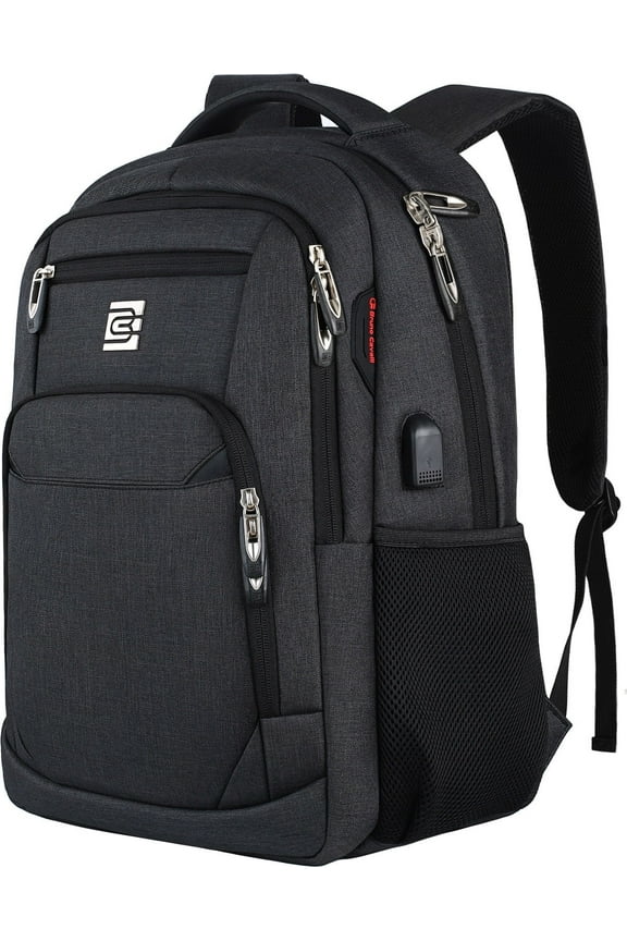 Black Laptop Backpack Computer Business Backpack for Adult Water Resistant Anti-Theft Laptop Backpack for Men