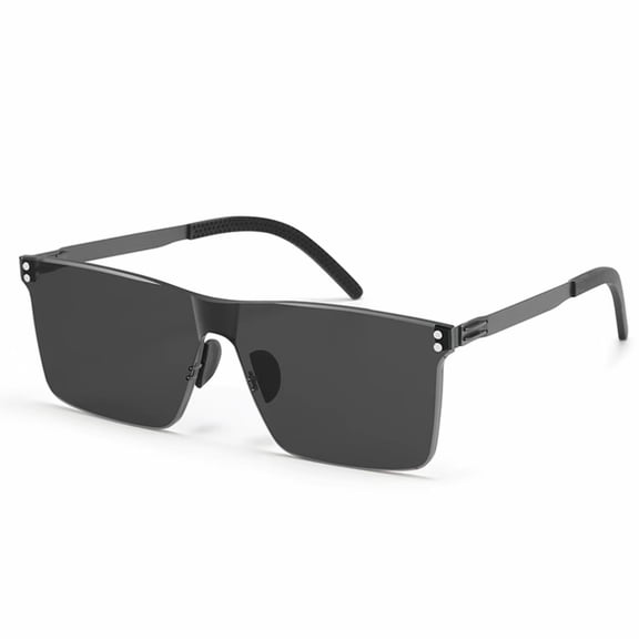 OUCLEYE Frameless Rectangular UV 400 Protection Sunglasses, Lightweight Aviation Alloy Frame Outdoor Sun Glasses for Men Women