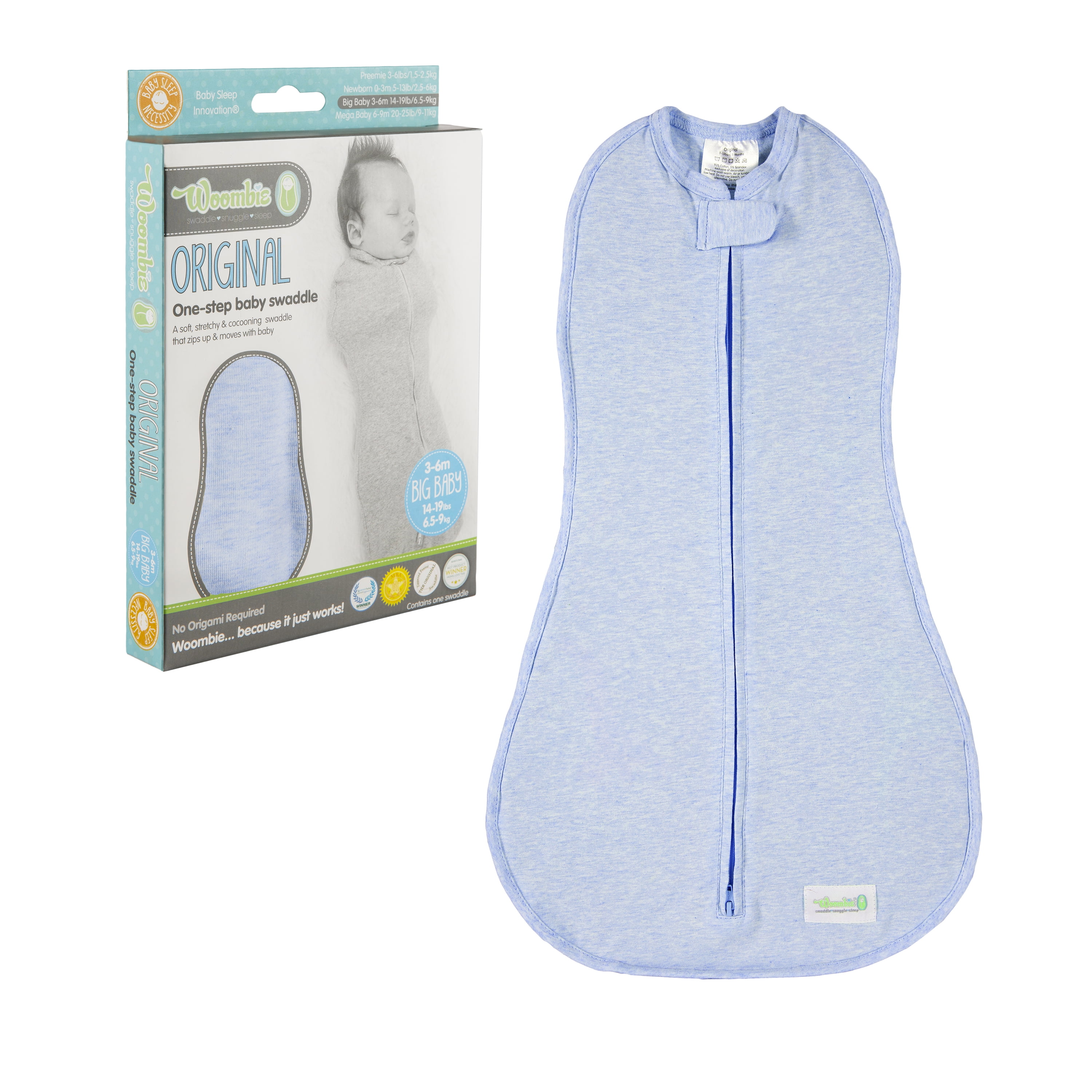 Woombie Original Nursery Swaddling Blanket For Babies up to 6 Months (Dream On, 1419 lbs