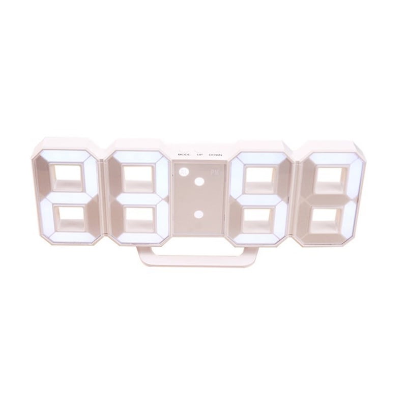 3D Digital Electronic Clock Alarm Clock LED Nightlight Wall Clock 12/