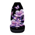 thumbnail image 3 of Uourmeti Purple Floral Butterflies Auto Seat Cover Firmly Stitched Car Seat Cover Anti-Fade Durable 1 Piece Compatible with Cars Truck, 3 of 6