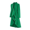 thumbnail image 2 of qolati Halloween Gothic Long Jacket Women Renaissance Steampunk Tailcoat Coat Long Sleeve High Low Ruffle Hem Medieval Victorian Blazer Green L, 2 of 6