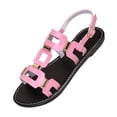 thumbnail image 2 of Women's Spring Summer Trendy Low Heel Sandals-Elegant Wrapped Open Toe Vintage Casual Shoes Pink 39, 2 of 9