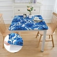 thumbnail image 2 of BANET Blue Floral Cocktail Square table cloth Spring Blue Flowers tablecloth for Spring Flower Wedding Holiday Bridal &amp; Tableware Party Supplies white, 2 of 7