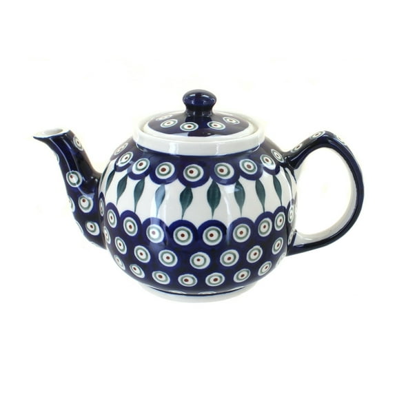 Blue Rose Polish Pottery Peacock Medium Teapot
