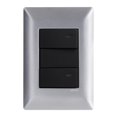 thumbnail image 1 of Placa Decorativa Uso Interior Silver 2 Apagadores Sencillos, 1 of 3