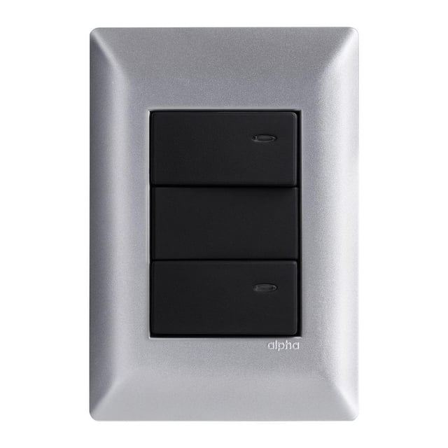 Placa Decorativa Uso Interior Silver 2 Apagadores Sencillos