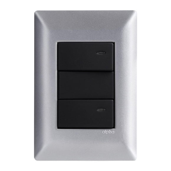 Placa Decorativa Uso Interior Silver 2 Apagadores Sencillos