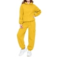 thumbnail image 4 of Piuwrlz Kids 2-Piece Hoodies Outfits Sets,Girls Cotton Sweatshirt Pants Fashion Set Yellow Size 9-10 Years, 4 of 8