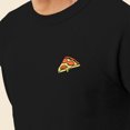 thumbnail image 5 of Dalix Pizza Embroidered Crewneck Fleece Sweatshirt Pullover Mens in Black 2XL XX-Large, 5 of 5