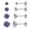 Purple, variant on Limerencia Hypoallergenic Titanium Jewelry Flat Back Cartilage Earrings, Cubic Zirconia Studs, Pack of 4 Pairs