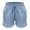 Blue, variant on Womens Casual Shorts Elastic Waist Drawstring Pockets Cotton Linen Short,Black Size L