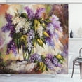 thumbnail image 1 of Lilac Shower Curtain, Digital Print of Impressionist Oil Painting with Newly Picked Lilac Bouquet in a Vase, Fabric Bathroom Set with Hooks, 69W X 75L Inches Long, Multicolor, by Ambesonne, 1 of 3